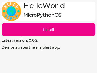 Hello World Install